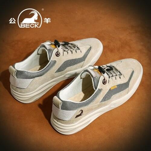 Beck new men shoes Genuine Leather Durable Anti-Slip Warm Breathable non-slip sweat-absorbent mens sneakers lace-up shoes