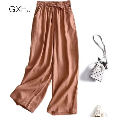 Women summer pants cotton linen pants women elegant trousers lady formal pants famous brand design cotton trousers LHJ147