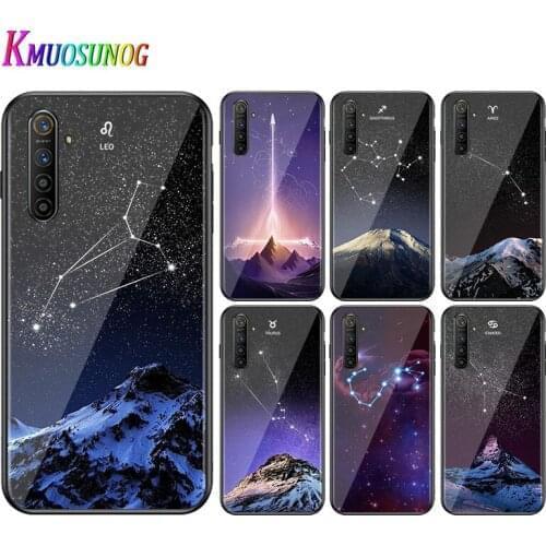 For OPPO A5 A9 2020 F7 Phone Cover Signs constellation for OPPO Reno 2 Z 2Z 2F 3 4 Pro 5G Bright Black Phone Case