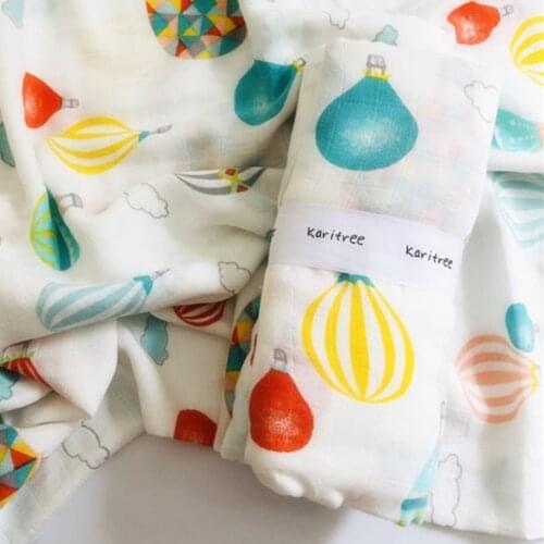 Karitree baby Muslin swaddle blankets baby bath towel 70%bamboo +30% cotton Newborn Baby Bath Towel Swaddle Blankets Baby Wrap