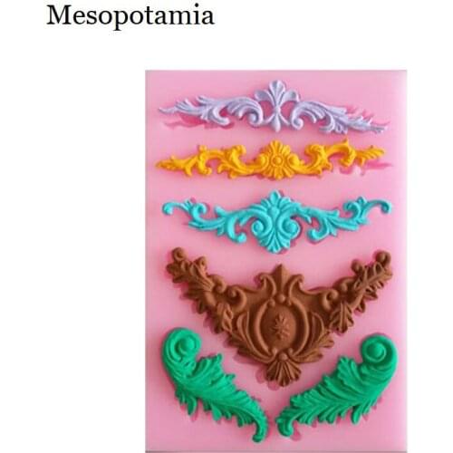 DIY Silica Mould European Relief Lace Silicone Molds Border Decoration Tools Arts Crafts Sewing Embossing Cake Border Tools