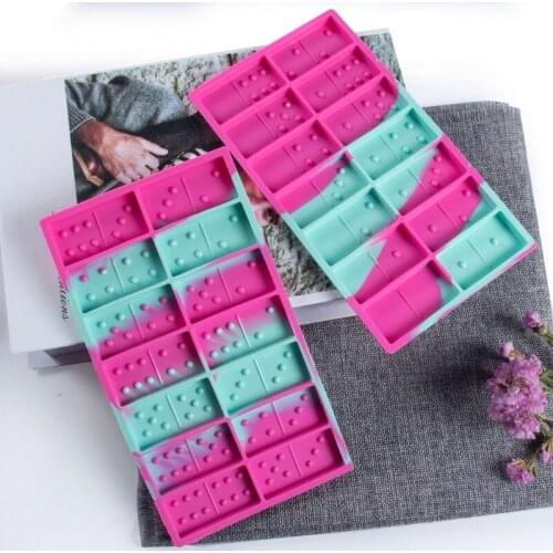 Domino Molds for Resin Casting Domino Set Family Game Silicone Epoxy Resin Casting Moulds DIY Keychains Jewelry Making