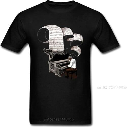 T-shirt For Composer Men T Shirt Music Note Tops Piano Pianist Clothing Classic Tees Art Designer Tshirt Cotton Black Tee
