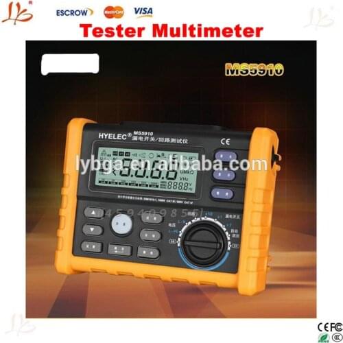 HYELEC MS5910 RCD Loop Tester Multimeter for GFCI Loop Resistance Testing
