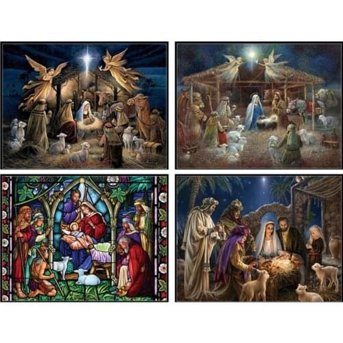 The Nativity Christmas - Counted Cross Stitch Kits - DIY Handmade Needlework For Embroidery 14 ct Cross Stitch Sets DMC Color