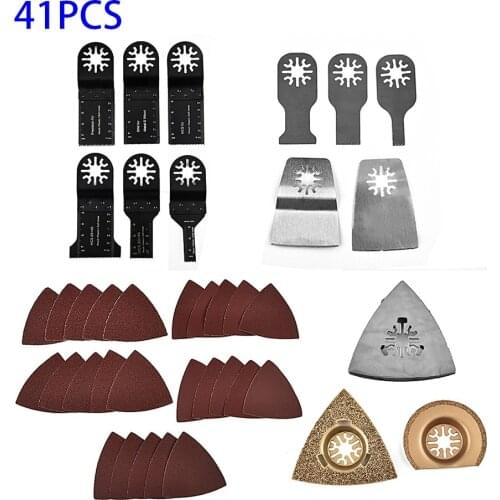 41pcs Oscillating Saw Blades Multi Tool Saw Blades Accessories Kit Power Wood Cutting Tool For Fein Makita