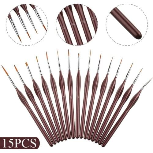 15Pcs Professional Nylon Hair Brush Set Miniature Art Brushes for Drawing Gouache Oil Painting Brush Art Painting Supplies
