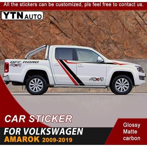 Side Door Rear Trunk Car Stickers For Volkswagen Amarok 2009-2019 4x4 Off Road Color Change Stripe Graphic Vinyl Cool Car Decals