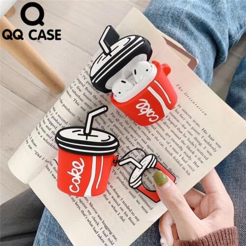 New Cartoon Wireless Bluetooth Earphone Case For Apple AirPods Silicone 3D Charging Headphones Cases For Airpods 1 2 Coke Case