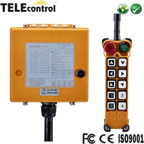 Telecontrol 10 channel single speed crane radio industrial remote control push button switch for overhead crane F26-B1