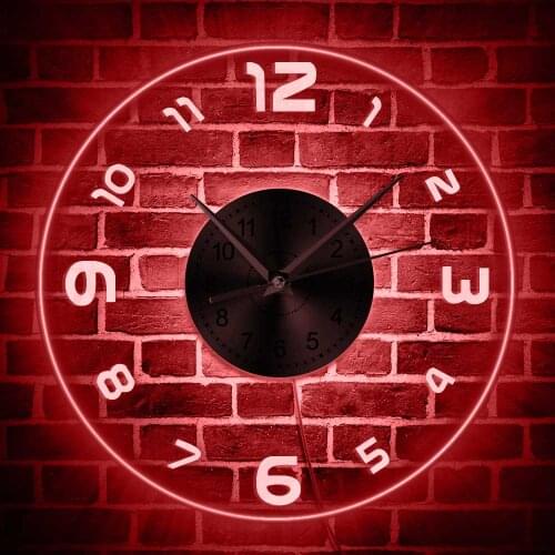Modern Arabic Numerals Illuminated LED Wall Clock Home Interior Decor Wall Hanging Timepiece Glow in Dark Atmosphere Light Watch