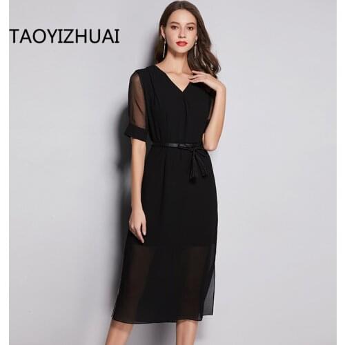 TAOYIZHUAI Solid Summer Dresses