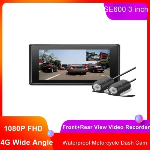 HD1080P SE600 Motorcycle DVR Dash Camera Dual Lens Rear View Camera G-sensor Motorbike Driving Video Recorder G-Sensor Dash Cam