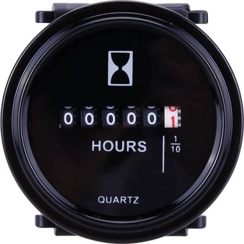 VODOOL Digital Hour Meter for Marine Boat Engine 2" Round Waterproof Gauge Moto Car Trucks Mechanical 12v 24v 36v
