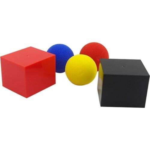 Magic Tricks Toys Large Set Three Colored Sponge Balls Magic Toy Classical Illusion Close Up Childrens Magic Box Red YH2122