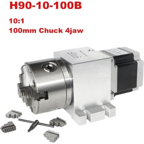 High Precision Planetary Reducer CNC Rotary Axis 4th Axis 100mm Chuck for Mini CNC Lathe Router Engraver Milling Machine