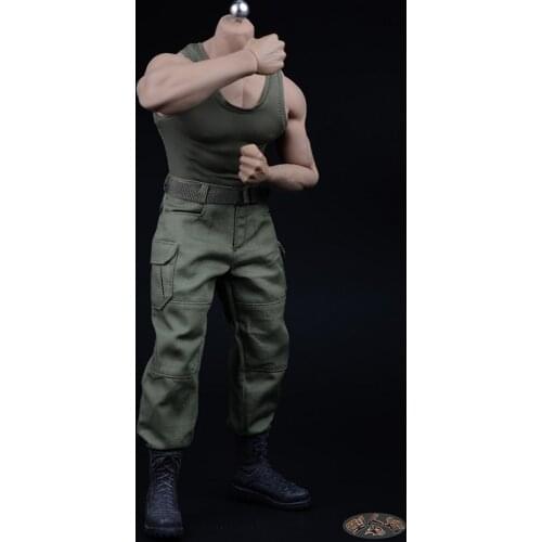XRF XM001A 1/6 Scale Green Vest Pants Belt Shoes Set Accessories F M34 Strong Male Muscle Figure Body Toy NO Head No Body