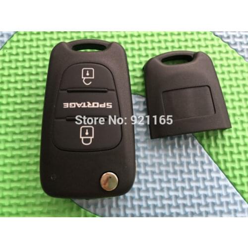 1Pc Of New Replacement Flip Key Case For Kia Sportage 2/3 Buttons Remote FOB Shell Blank Uncut Blade No Logo Car Accessories