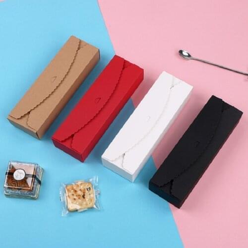 10Pcs 23x7x4cm Kraft White Macaroon Packaging Box For Cookies/Biscuits Packing Gift boxes