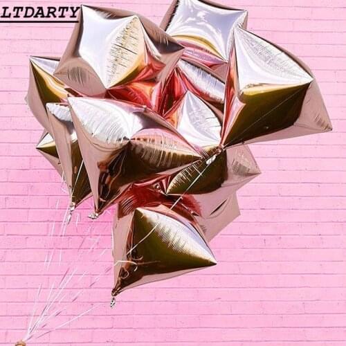 10pcs 24'' 4D Cube Balloon Unique Metallic Circle Diamond Balloon Mylar Foil Backdrop Bridal Shower Birthday Wedding decor
