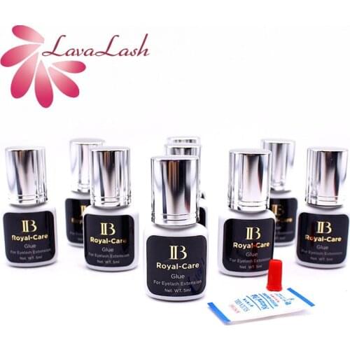 IB Ibeauty Royal-Care Glue Original Korea Glue 10PCS Black 3 seconds Duration 4-5 Weeks Bright Silver Cap For Eyelash Extensions