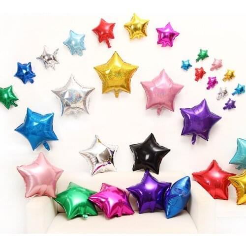 20pcs/Lot 5/10/18inch Star Aluminum Foil Balloons Wedding Birthday Party Backdrop Decor Air Inflatable Globos Silver Gold Ballon