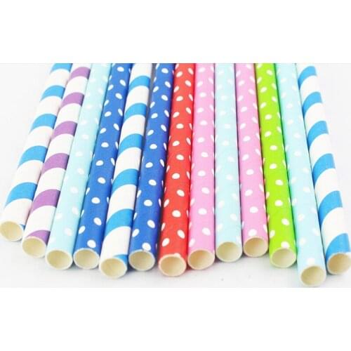 8mm Paper Straws 1000pcs/lot Blue Striped Paper Drinking Straws Birthday Christmas Party Drinking Straws 50pcs/lot