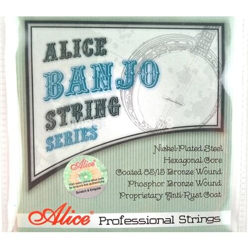 Alice AJ07 Banjo Strings Plated Steel Strings Phosphor Bronze Wound Strings 1st-4th .009-.030in