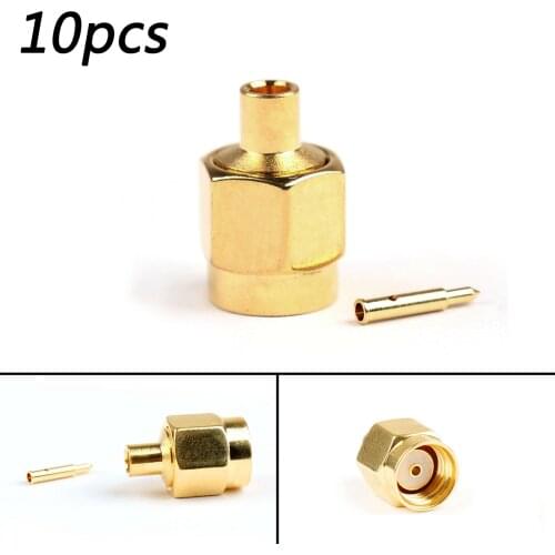 Artudatech 10Pcs SMA Male Plug Solder For Semi-Rigid RG405 0.086" RF Coaxial Connector Jack Parts
