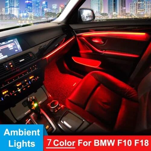 Car EL Neon Strip Light Car Ambient Light Sound Control Light RGB LED Decorative Auto Atmosphere Lamp For BMW F10 F18 2010-2017