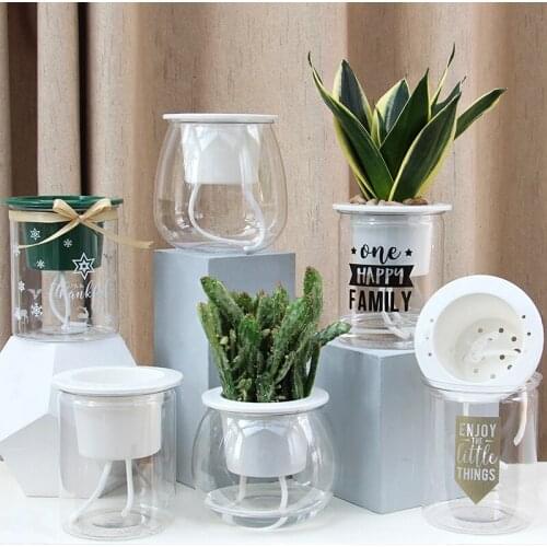 Self watering flower pot for plants, desktop pot self watering planter, pot for plants for home decoration