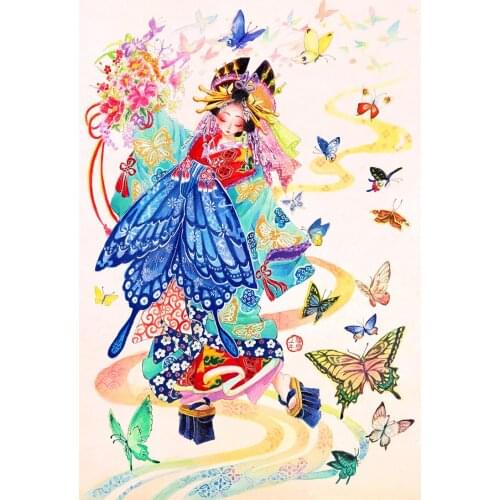 Butterfly girl The wooden puzzle 1000 pieces ersion jigsaw puzzle white card adult childrens educational toys