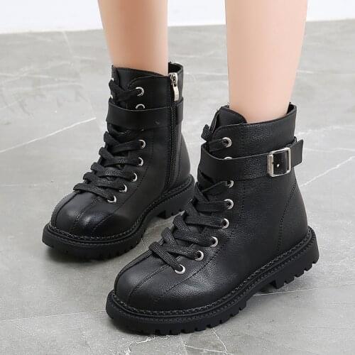 ChildrenS Autumn Winter Plush Boots Kids Child Shoes Black Boots For Girls' Shoes Fashion Martin Ankle Boots 2021 New 3-12 Year