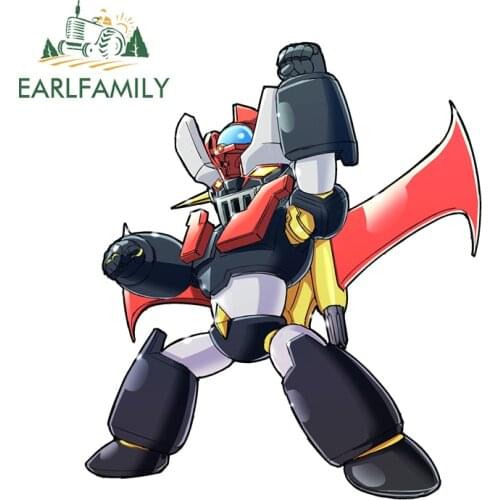 EARLFAMILY 13cm x 11.3cm for Mazinger Z Motorhome Car Stickers Vinyl Car Wrap Decal Personality Bumper Waterproof Graffiti Decor