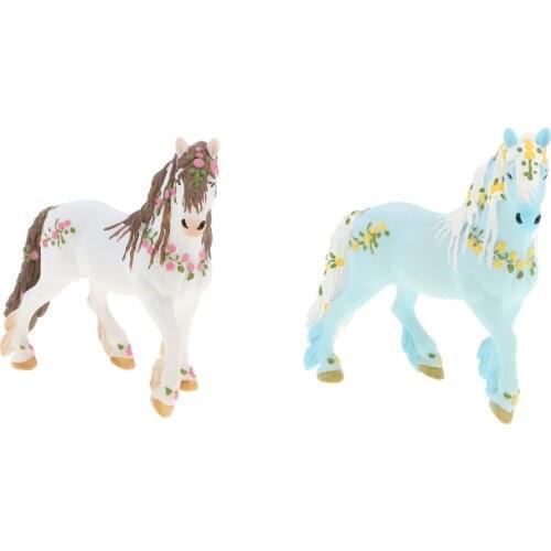Lifelike 5'' Elven Horse Action Figure, Plastic Animal Model Figurine Kids Toy Home Decor