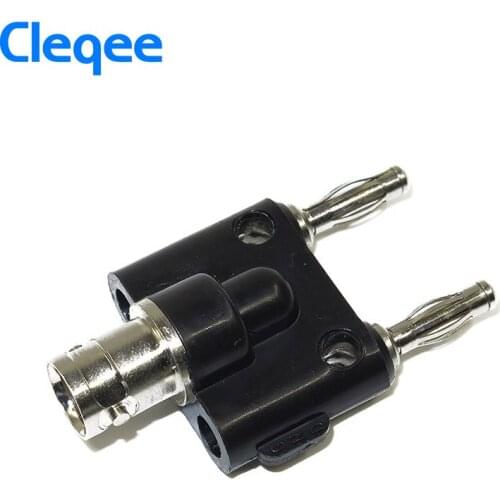HOT Cleqee P7006 1PCS Adapter BNC Female Jack to Two Dual 4mm Banana Binding Male Connector