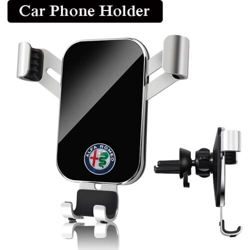 1PCS ABS Gravity Phone Holder Car Air Vent Clip Mount Smartphone Stand For Alfa Romeo Giulia Stelvio Giulietta Spider GT Mito