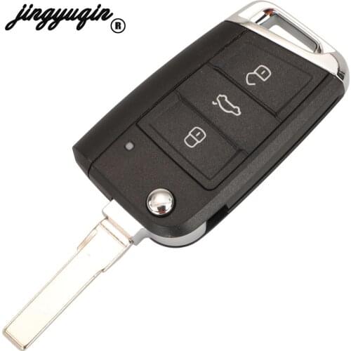 Jingyuqin 10pcs/lot 3 Buttons Folding Flip Remote Key Shell Cover With Blade for VW Tiguan Golf 7 Jetta Passat Beetle Polo Bora
