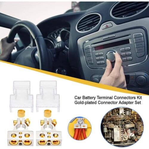 Car Battery Terminal Connectors Kit Gold-plated Connector Adapter Set Gold-plated Connectors Car Accessories