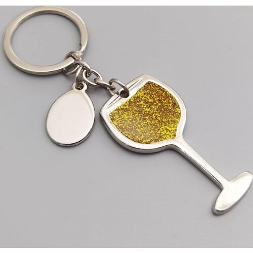 Creative goblet keychain cute keychain for women key ring wineglass keychain high quality portachiavi chaveiro bag charm