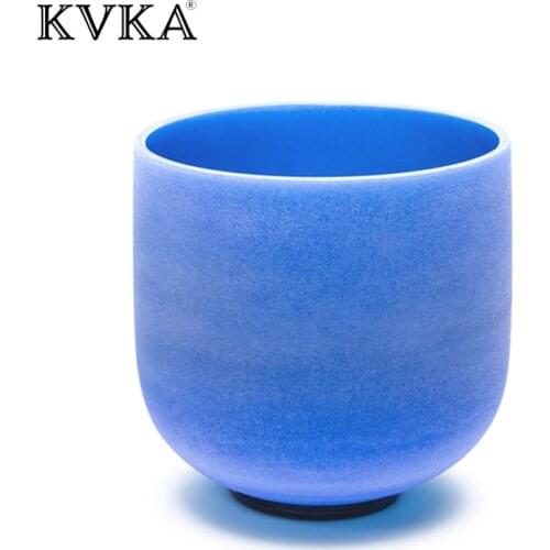 7 inch Note G Note Throat Chakra KVKA Frosted Quartz Crystal Singing Bowl 7" for sound bath