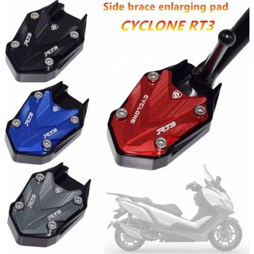 Motorcycle CNC Aluminum Kickstand Extension Plate For CYCLONE RT3 ZS250T-3 Foot Side bracket Stand Enlarge Pad