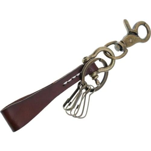 Newest leather vintage keychain holder jewelry Keyring for car keys car key chains accessories men boyfriend gift llaveros