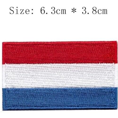 Netherlands Embroidery fFag Patch Amsterdam 2.5" Wide Emblem For Motorcycle Coat Wholesale Iron On Sew Left Chest Shirts