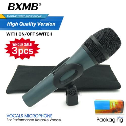 3pcs High Quality E845S Professional Dynamic Wired Microphone E845 Cardioid Mic with ON/OFF Switch For Performance Vocal Karaoke