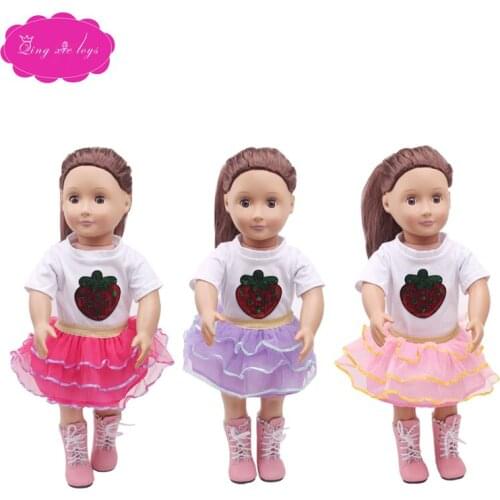 Simple and beautiful lace skirt fit 18 inch Girl dolls and 43-cm baby dolls clothing accessories c284