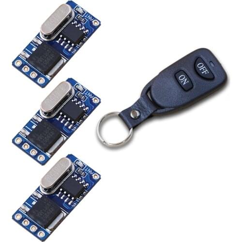 DC3.5V 4.5V 5V 6V 7V 9V 12V Wireless Remote Control Switch with Manual Button 3Receiver+1Transmitter High Quality 315/433 ON OFF