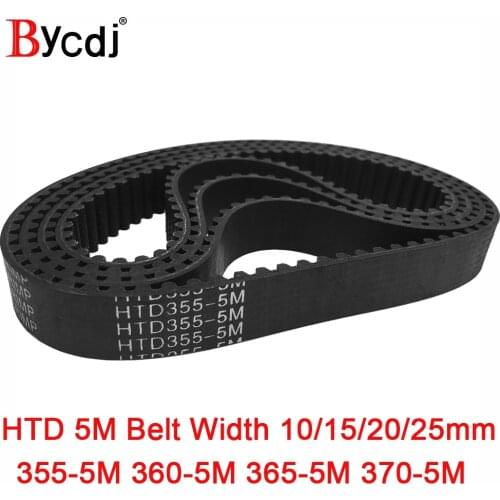 Arc HTD 5M Timing belt C=355/360/365/370 width10/15/20/25mm Teeth 71 72 73 74 HTD5M synchronous Belt 355-5M 360-5M 365-5M 370-5