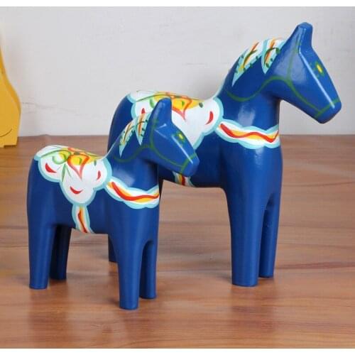 Swedish Dala Horse Suit Home Decoration Figurines Wood Home Accessories Wedding Gifts Camera Photography Props