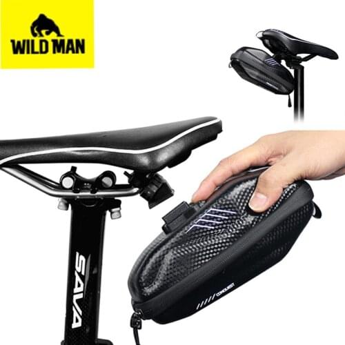 WILD MAN Bicycle Saddle Bags Waterproof Shockproof Cycling Bike Rainproof Tail Rear Seatpost Bag Bike Accessories